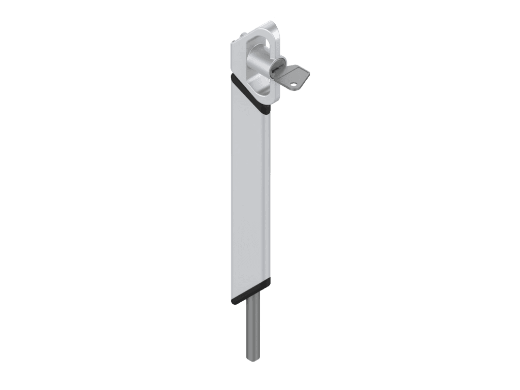 Verrou en applique ALMA 241-500 pour porte aluminium, bois et PVC – avec clé (2 clés s'entrouvrantes incluses), longueur 500 mm