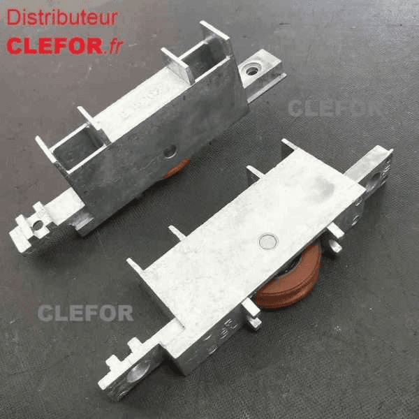 Chariot Double Réglable pour coulissant aluminium Wicona série Wic /27,2 Traverse 53402 – roulette de remplacement DR0163 – prix pour 1 chariot